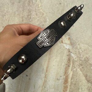 Official Harley Davidson Black Leather Spiked Pet Dog Collar – 17” - NWOT